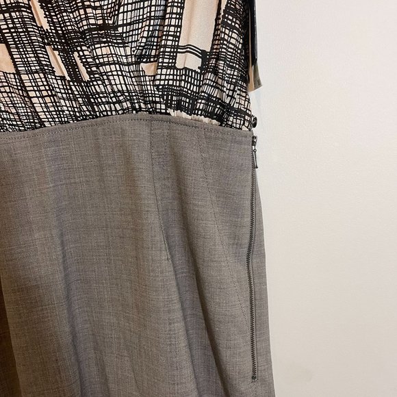 Rachel Roy brown and grey v-neck dress with print size 4 NWT - Picture 4 of 8